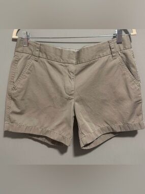 EUC- J. Crew- Women's Khaki  100% Cotton  Chino Shorts. Size 8